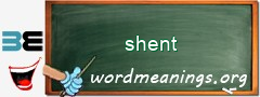WordMeaning blackboard for shent